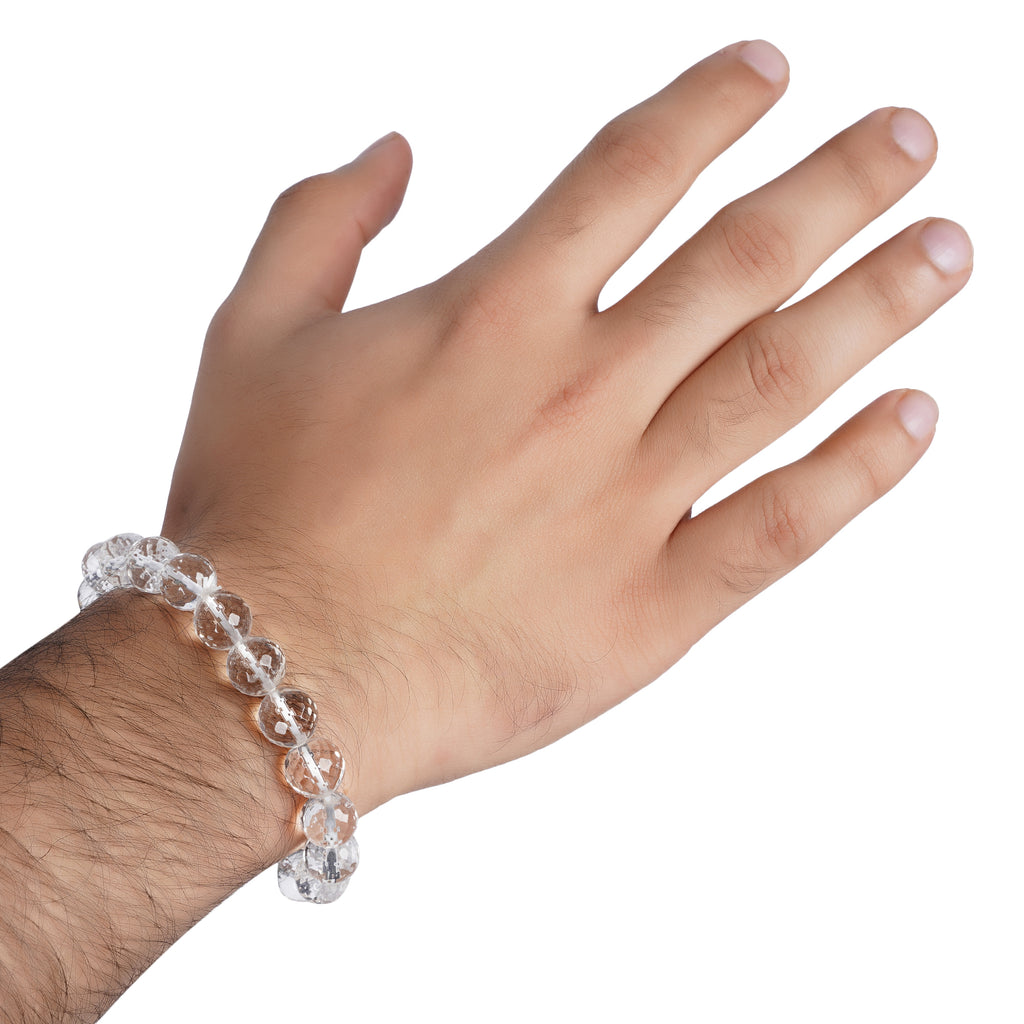 Clear Quartz Diamond Cut Bracelet
