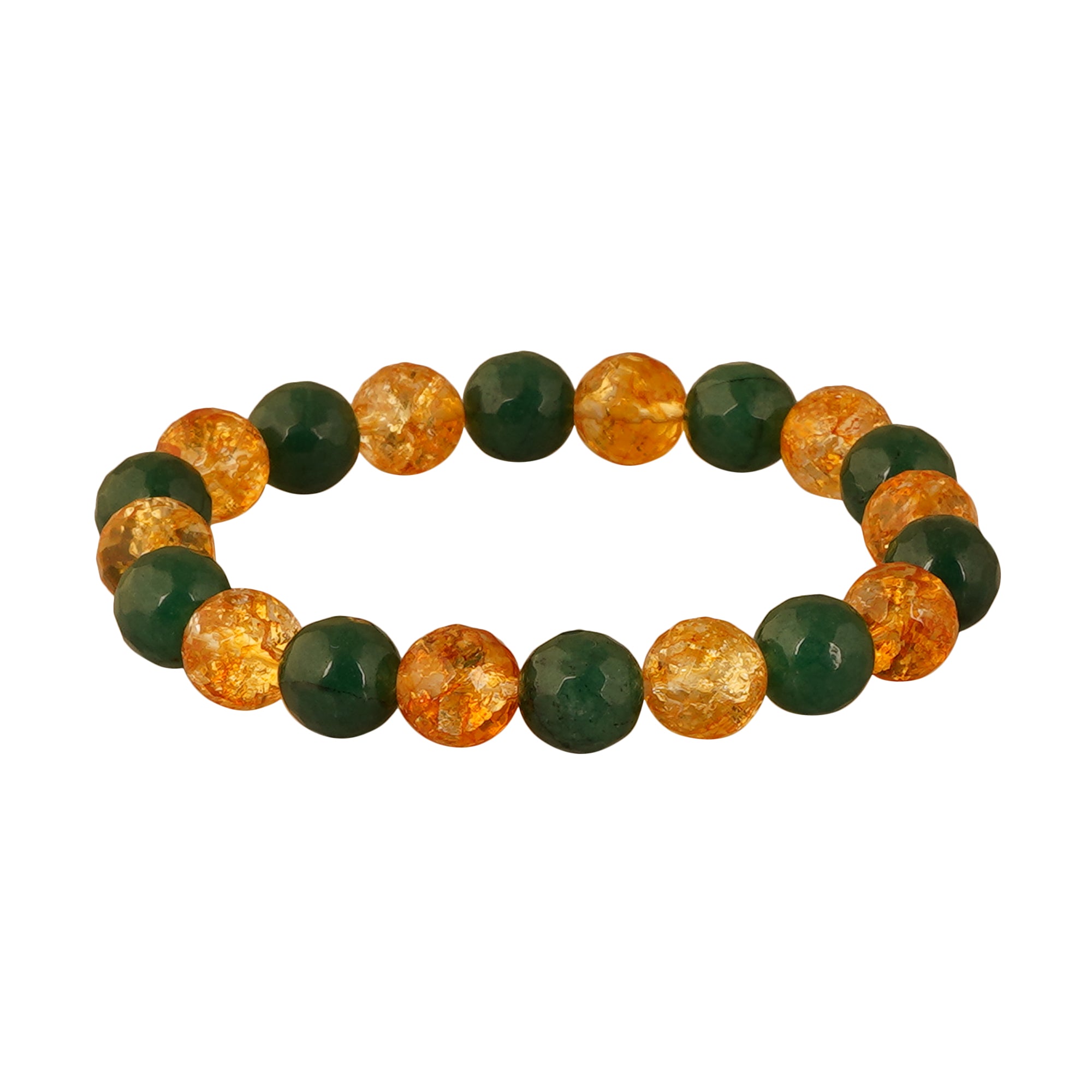 Green Aventurine Citrine Diamond Cut Bracelet