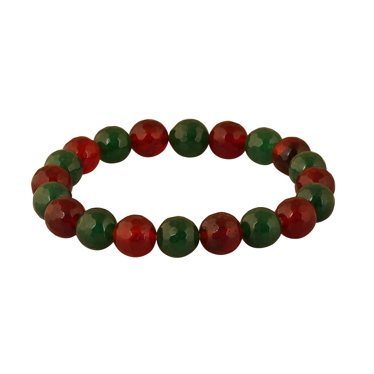 Green Aventurine Red Jasper Diamond Cut Bracelet