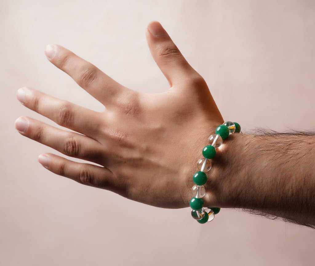 Clear quartz green Aventurine (Dark) Bracelet