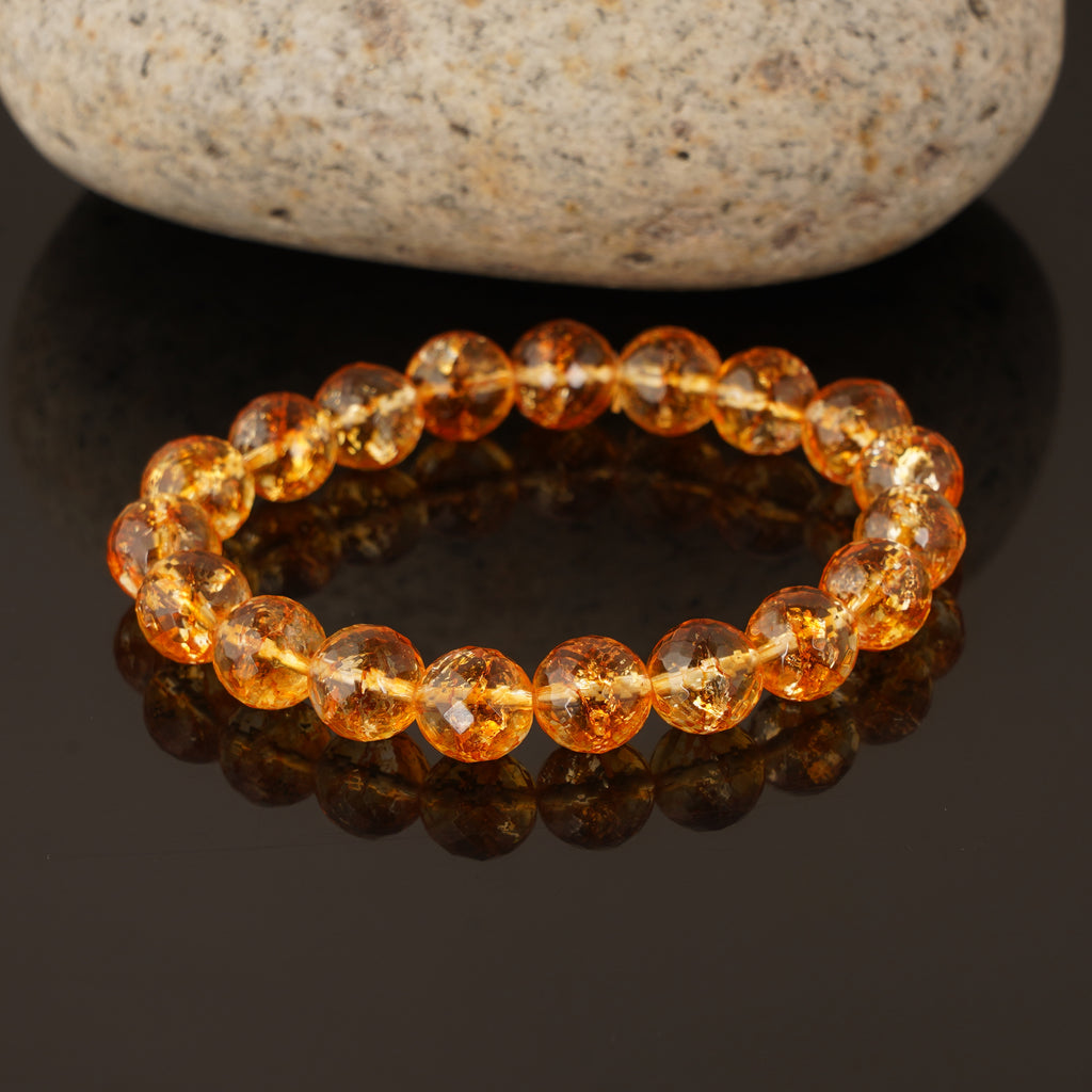 Citrine Diamond Cut Bracelet