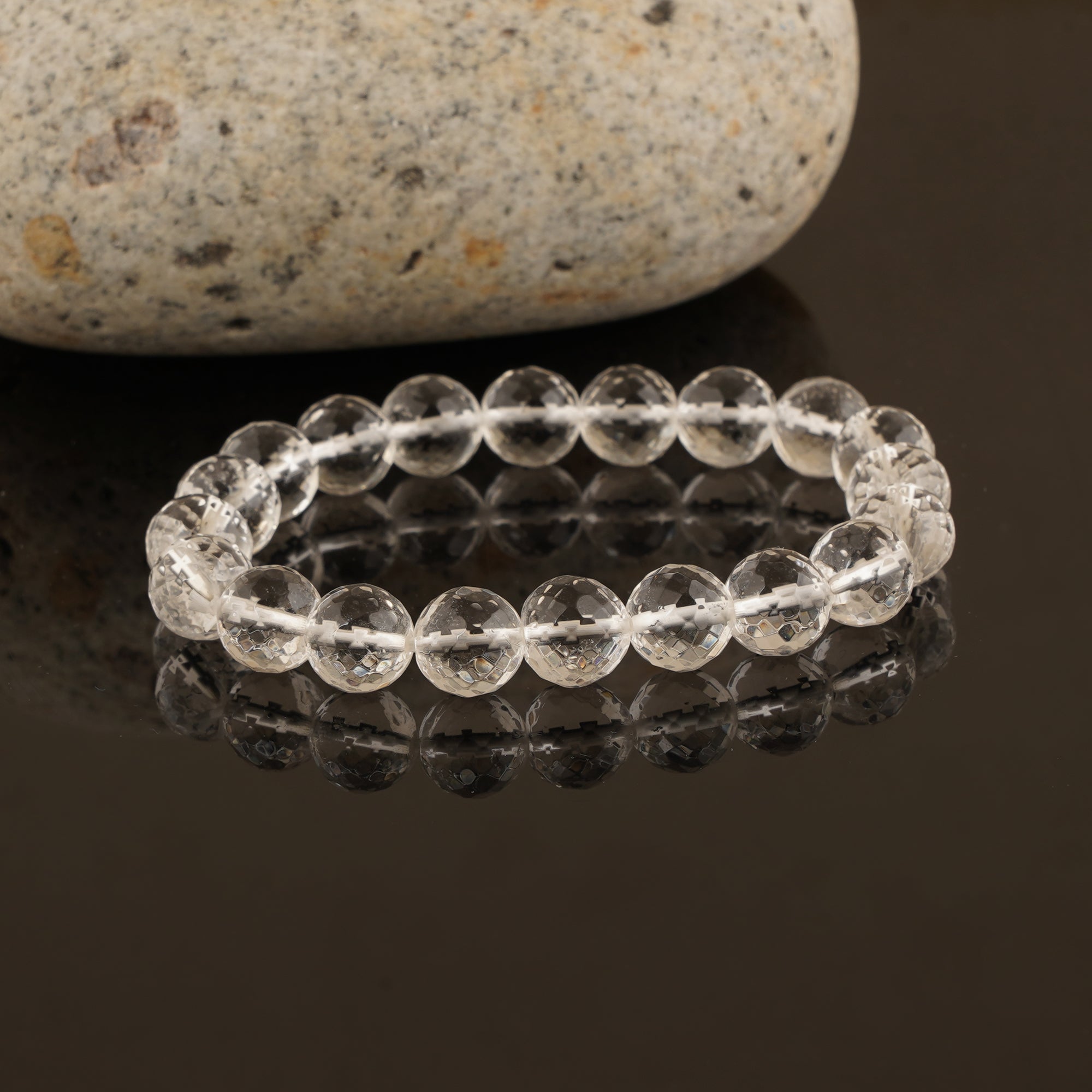 Clear Quartz Diamond Cut Bracelet