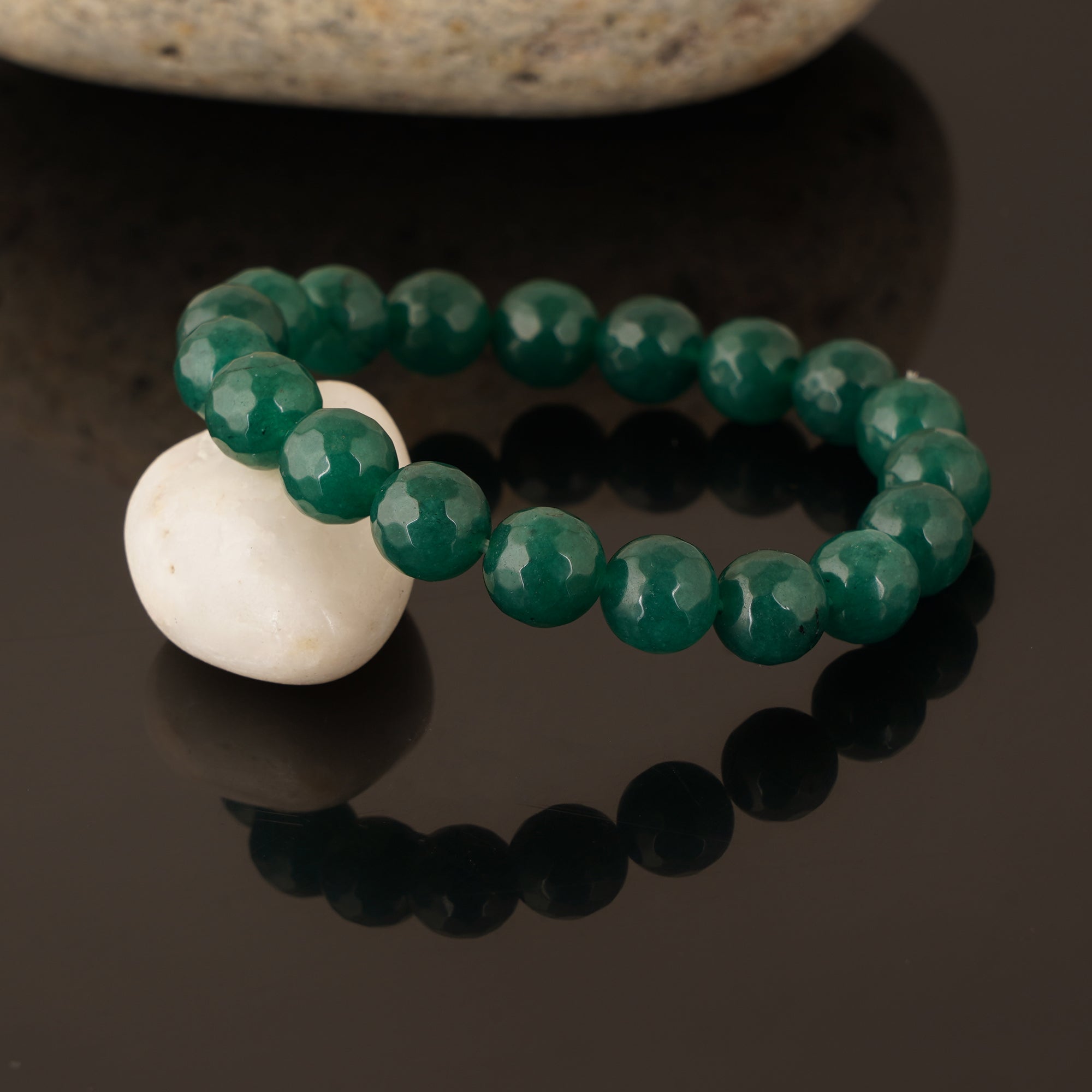 Green Aventurine Diamond Cut Bracelet