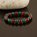 Green Aventurine Red Jasper Diamond Cut Bracelet