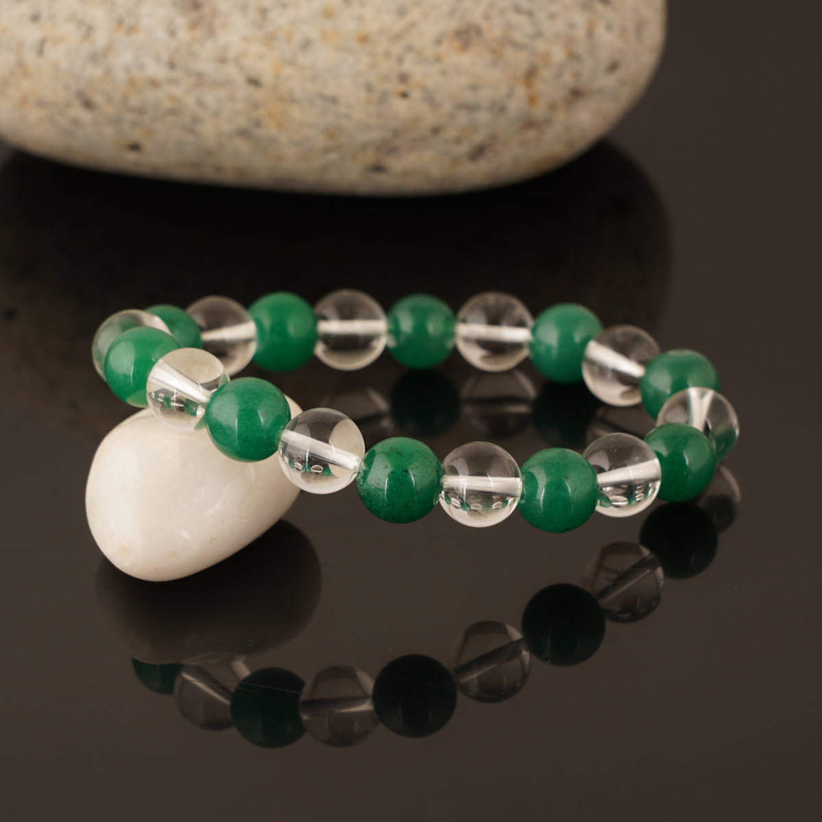 Clear quartz green Aventurine (Dark) Bracelet