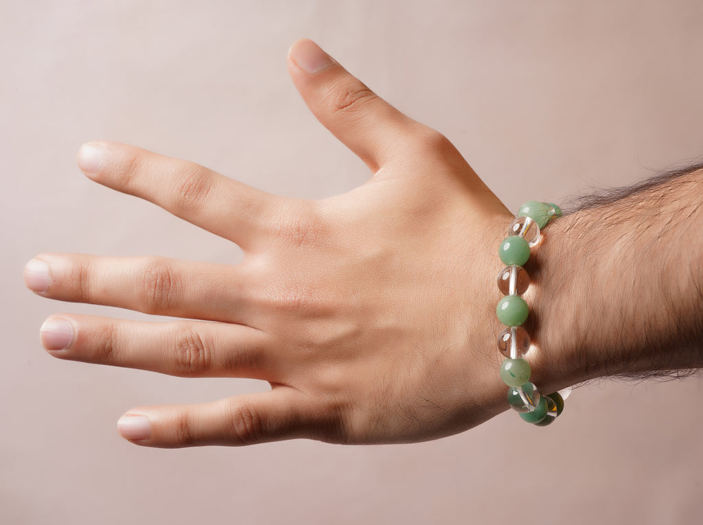 Clear Quartz Green Aventurine (Light) Bracelet