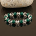 Clear Quartz Green Aventurine Diamond Cut Bracelet