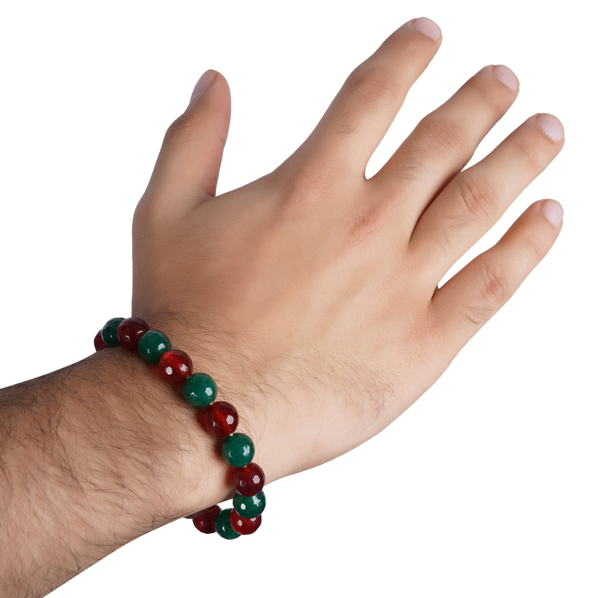 Green Aventurine Red Jasper Diamond Cut Bracelet