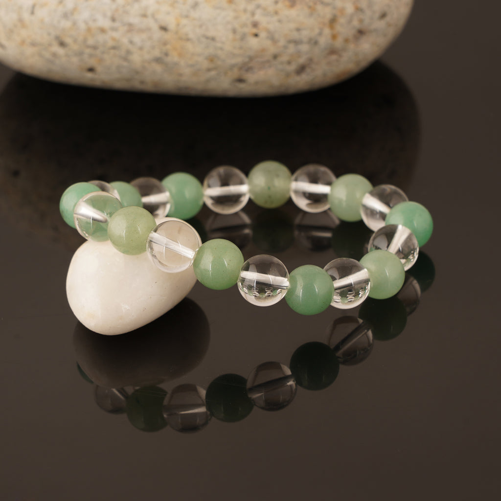 Clear Quartz Green Aventurine (Light) Bracelet