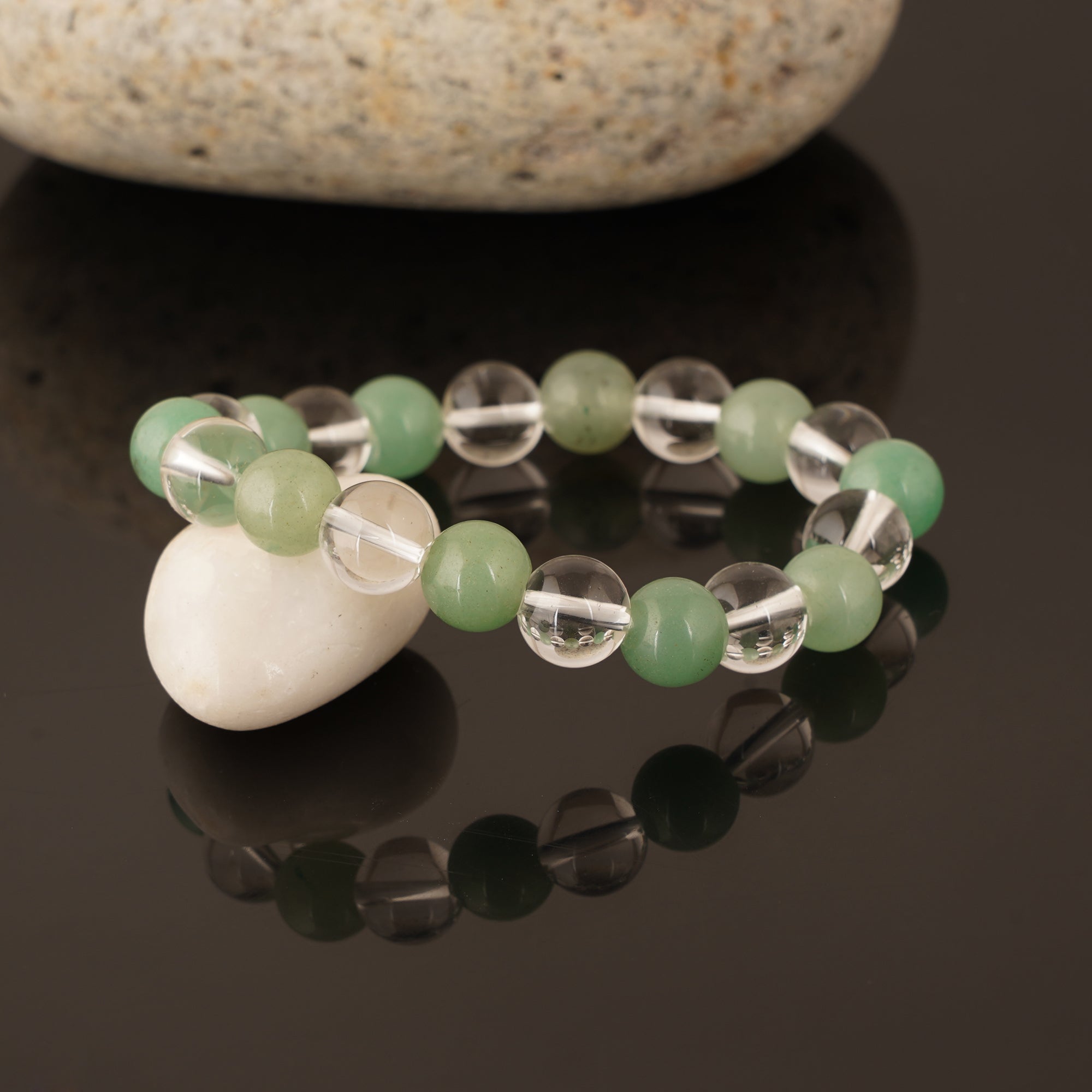 Clear Quartz Green Aventurine (Light) Bracelet