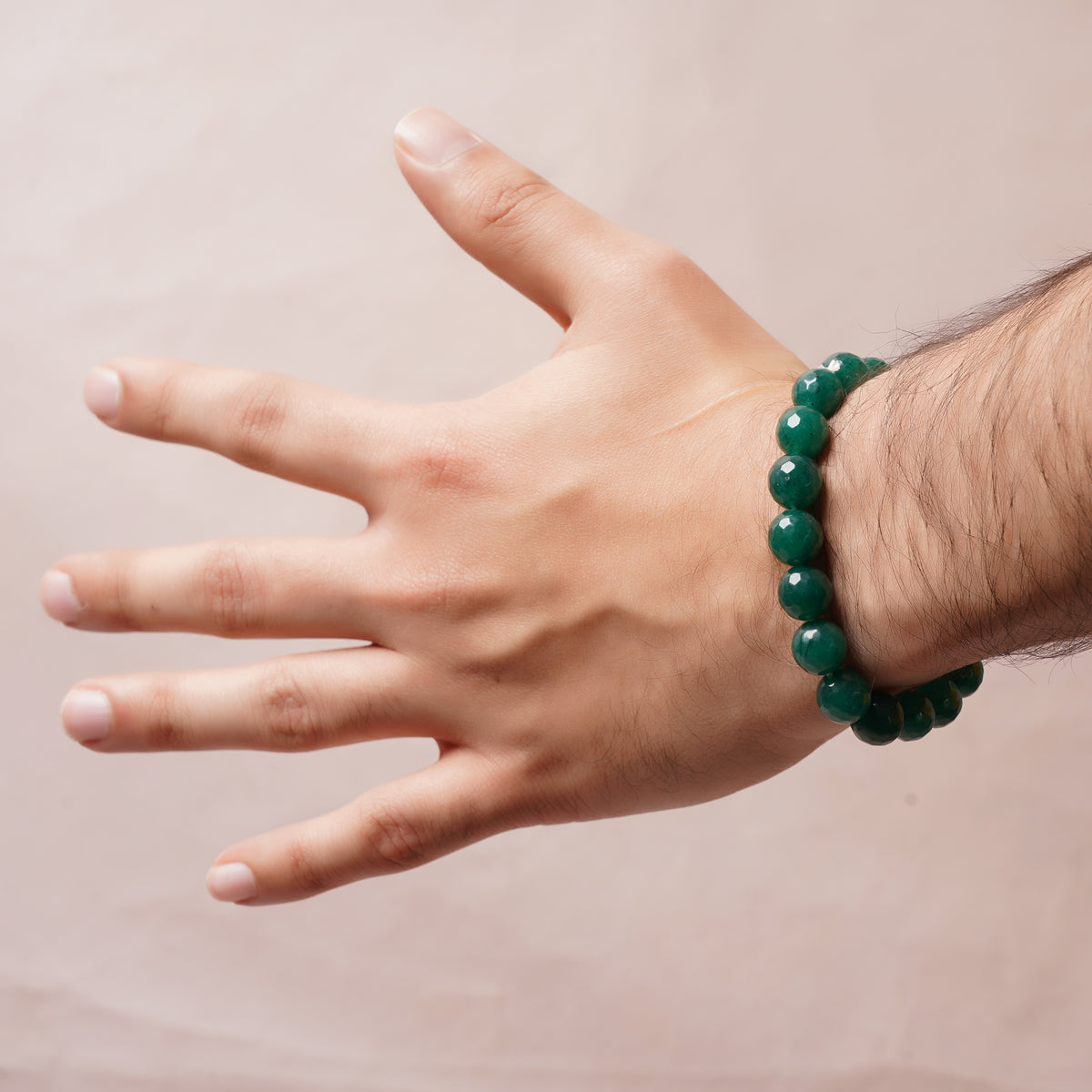 Green Aventurine Diamond Cut Bracelet
